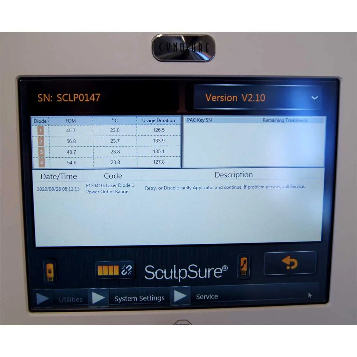 2015 Cynosure SculpSure Non-Invasive 1060nm Diode Laser Body Sculpt Contour Sys Cynosure