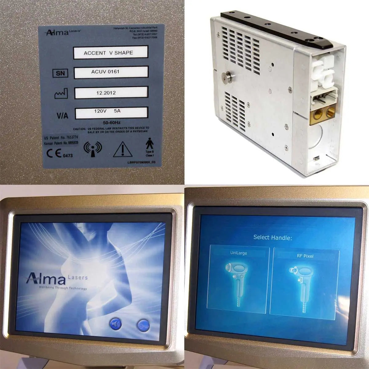 2012 Alma Accent V Shape System Body Contouring Acne Scar Wrinkle RF Pixel Uni Alma