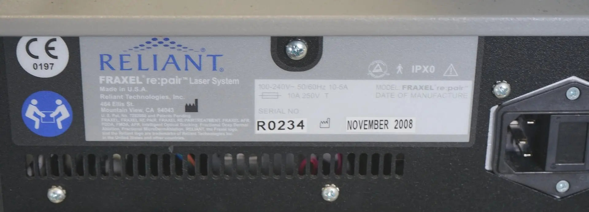 2008 Reliant Fraxel Re Pair Skin Resurfacing Treatment Wrinkle CO2 Laser RePair Sol International Medical