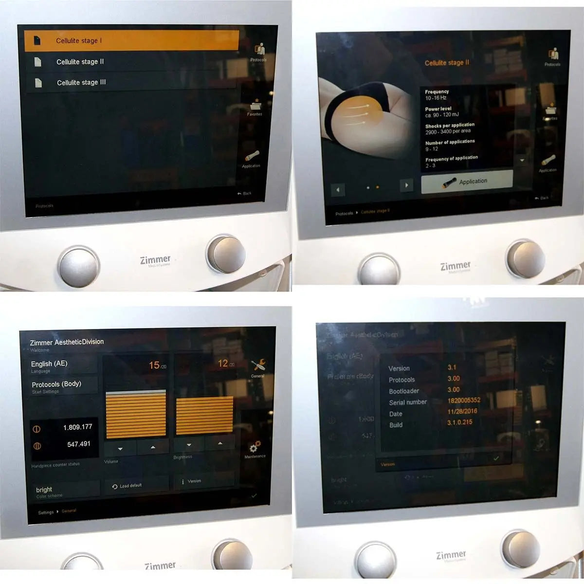 2016 Zimmer ZWave Pro Cellulite Treatment Body Contouring System 1.8mil Pulses 547k Pulses Sol International Medical