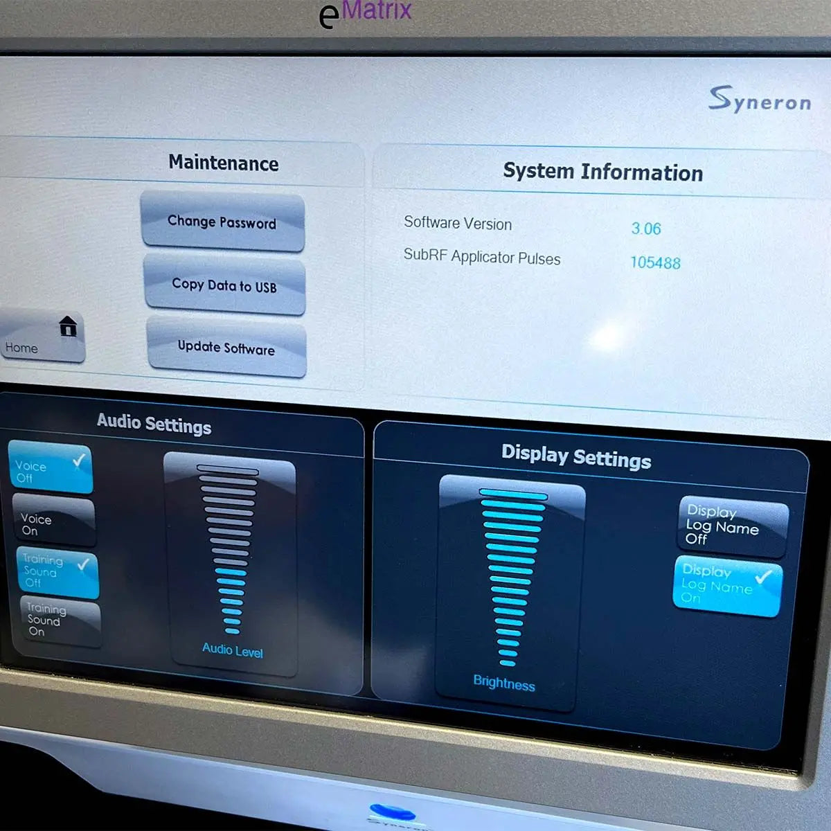 Syneron eMatrix Skin Rejuvenation TableTop System Sublative RF Wrinkles e Matrix Candela