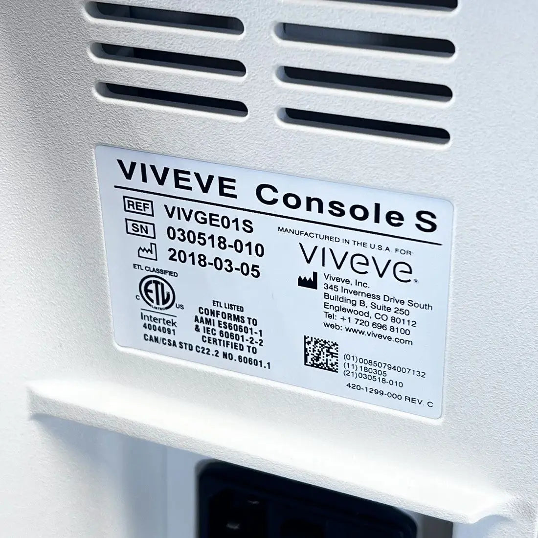 2018 Viveve Console S Feminine Vaginal Urinal Rejuvenation RF System VIVGE01S Sol International Medical