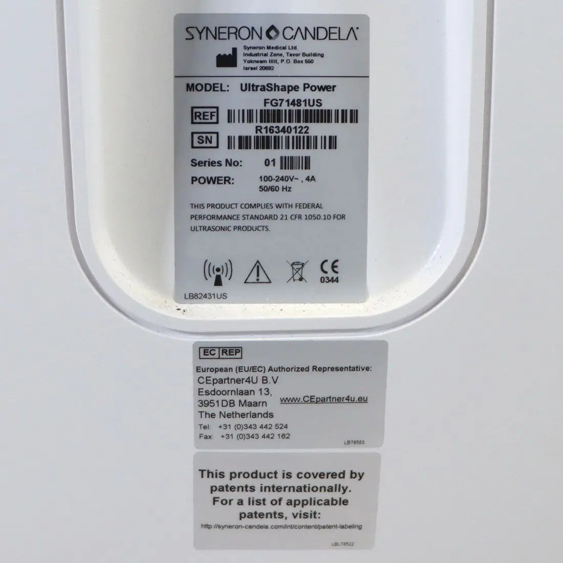 Syneron Candela UltraShape Power Non-Thermal Ultrasound Body Contouring Candela