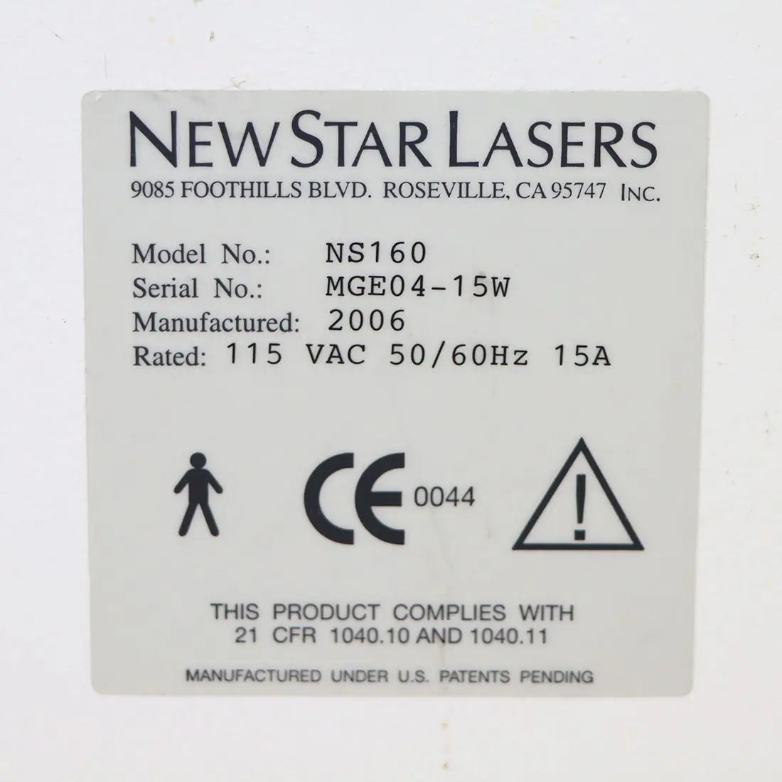 2006 New Star NS160 CoolLipo Laser Nd YAG 1320 nm Cosmetic Leg Veins CTEV CVI Sol International Medical