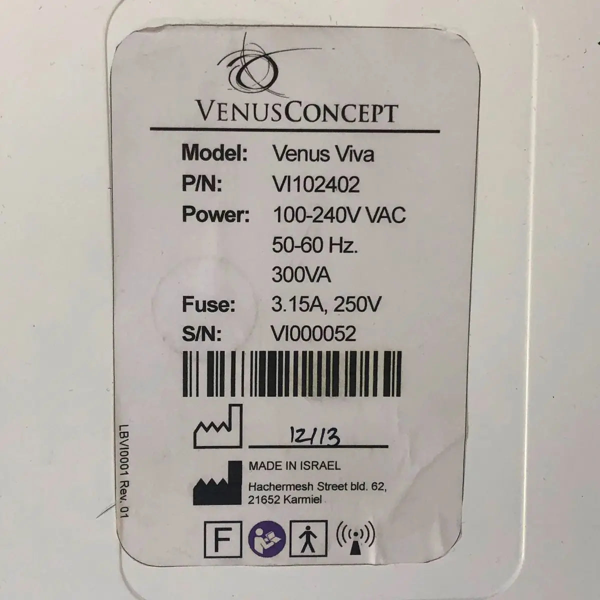2012 Venus Concepts Viva Fractional RF Skin Resurfacing Scars VenusConcept Venus