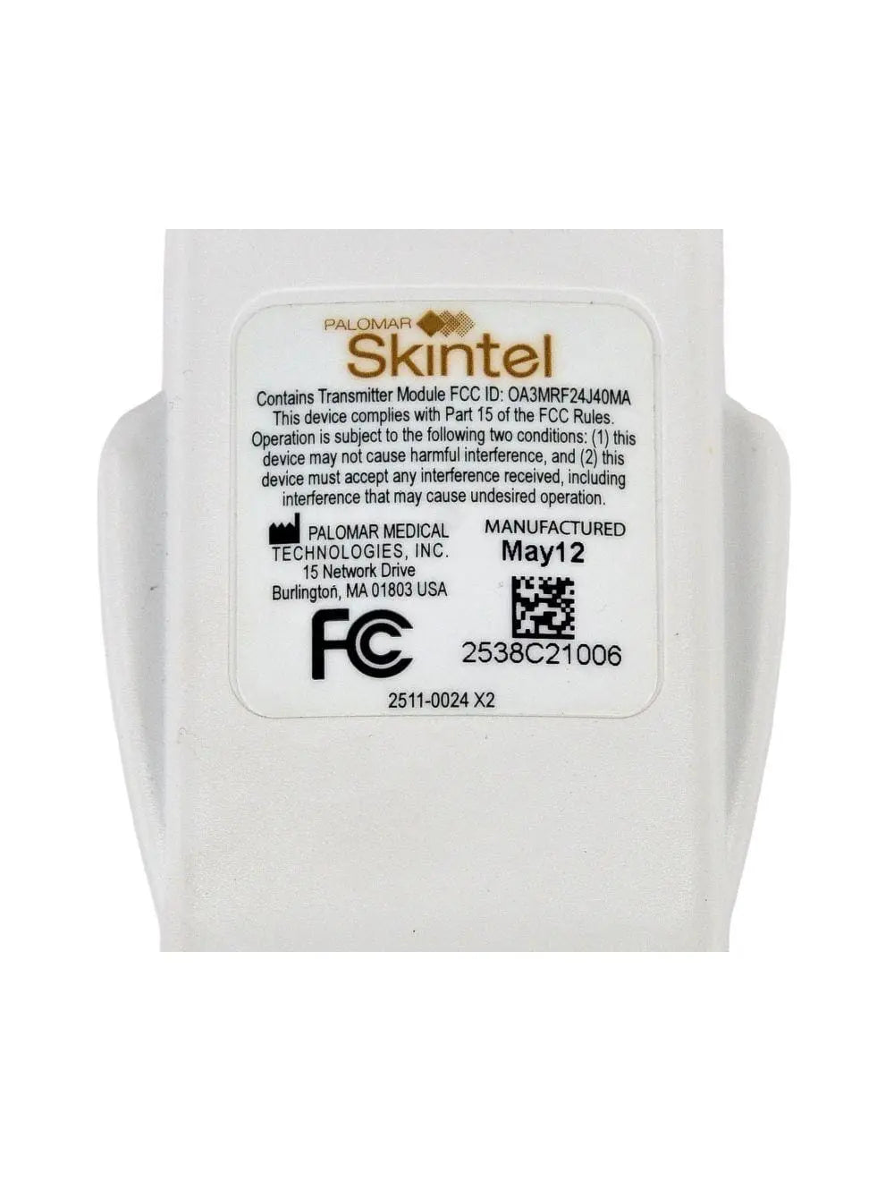 2012 Cynosure Palomar Icon Vectus Skintel Melanin Reader Laser Skin Type Sensor Palomar