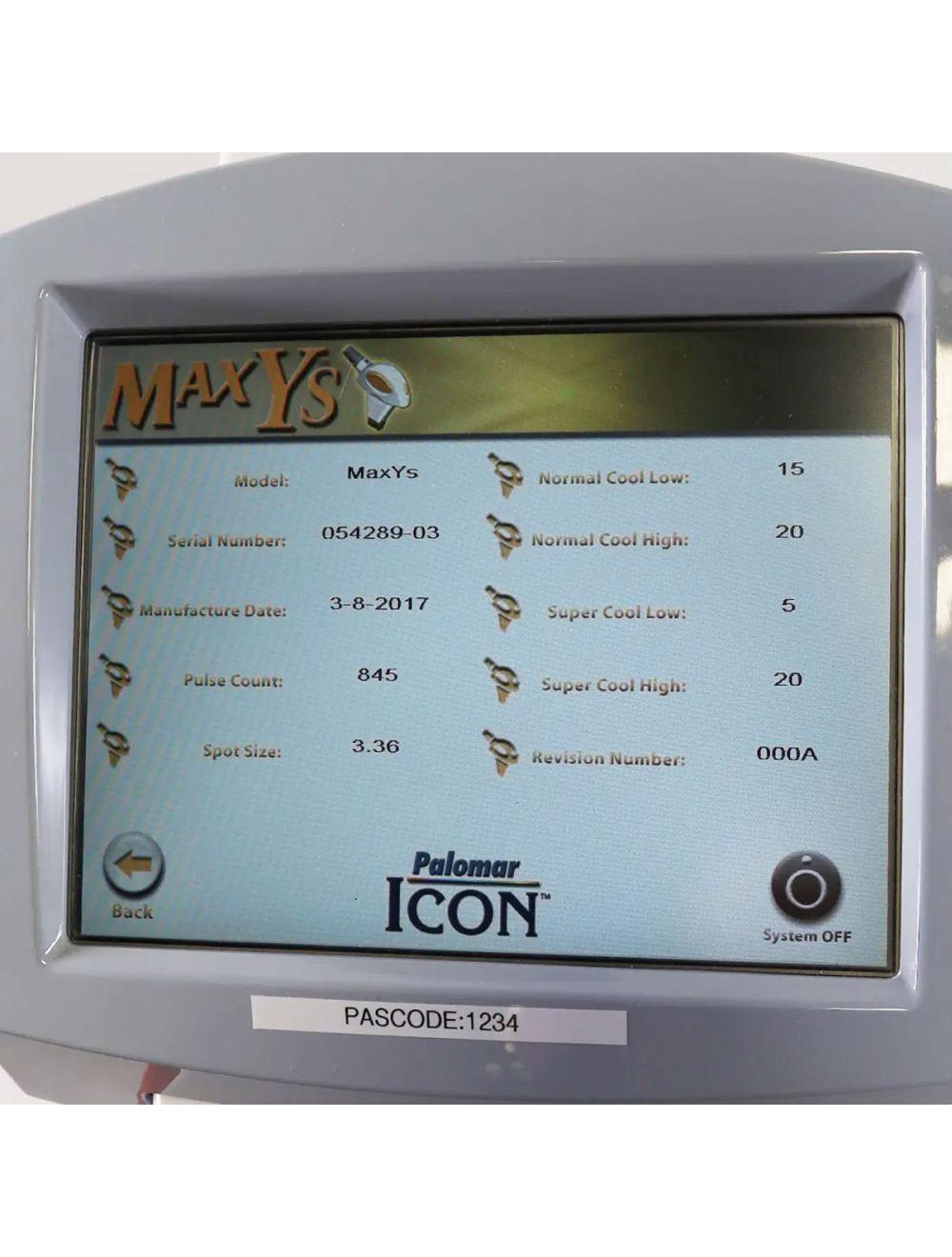 2017 Palomar ICON IPL / Laser MaxYs Handpiece Hair Removal Max Ys 2520B-YS06 Palomar