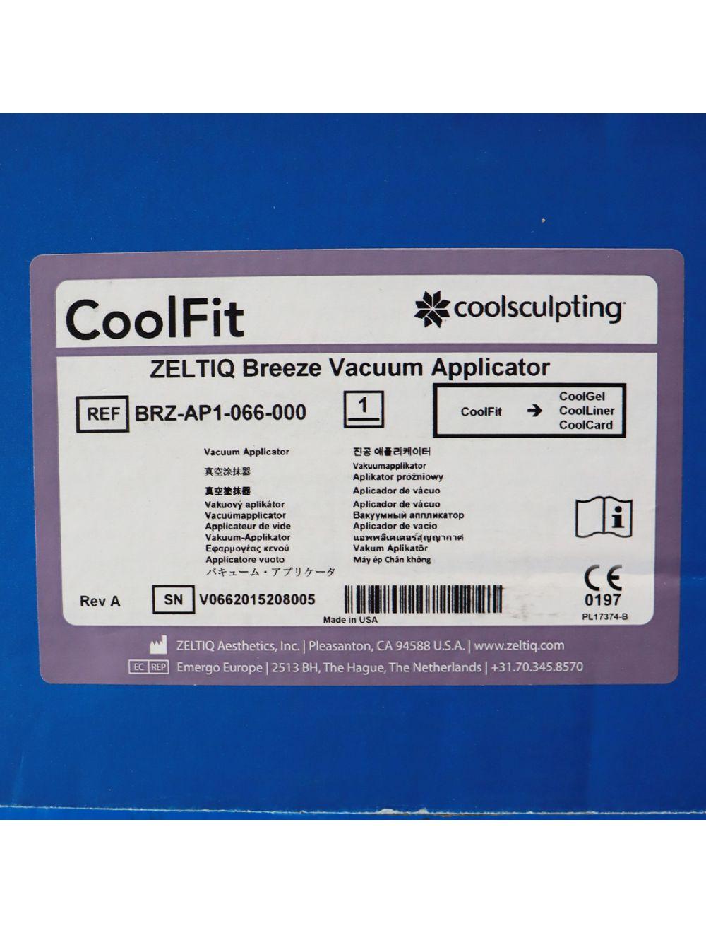 Zeltiq CoolFit Breeze Vacuum Applicator Handpiece BRZ-AP1-066-000 Zeltiq