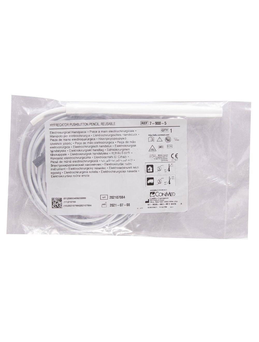 ConMed Hyfrecator 2000 Pencil Pushbutton Handpiece (Autoclavable/Reusable) 10ft - 7-900-5 Sol International Medical