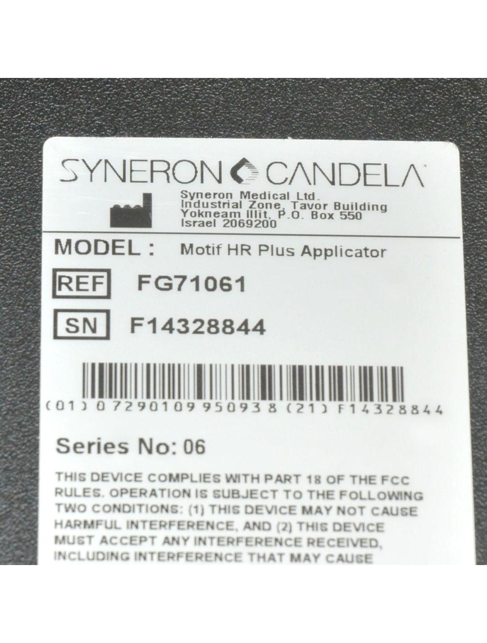 Syneron Candela eLaser Elos Laser MOTIF HR PLUS Applicator Handpiece Brand NEW Candela