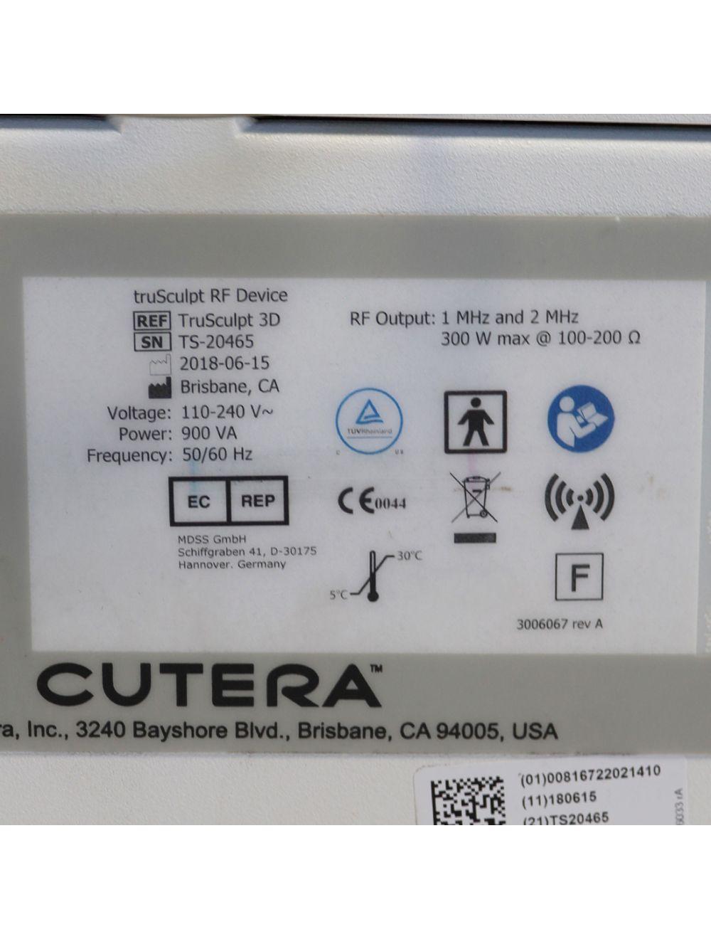 2018 Cutera truSculpt 3D RF Body Sculpting Fat Reduction Cellulite Treatment Cutera