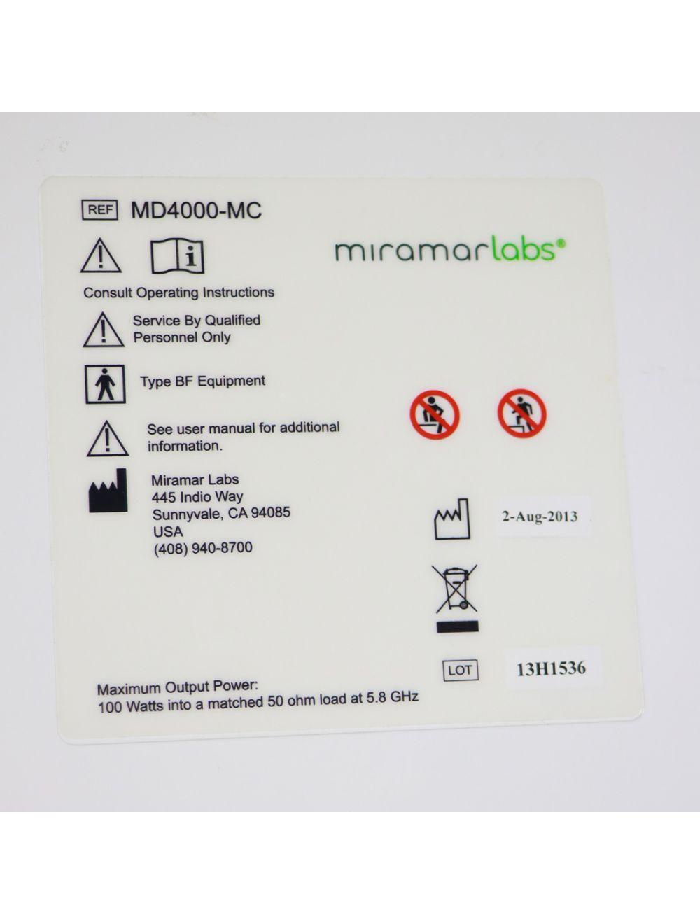 2013 Miramarlabs MiraDry MD4000-MC Sweat Odor Reduction Treatment System Sol International Medical