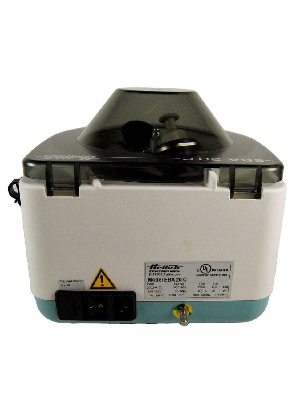 Hettich EBA 20C Zentrifugen E1824 4500 RPM 2x40g Tabletop Centrifuge 2000 Sol International Medical