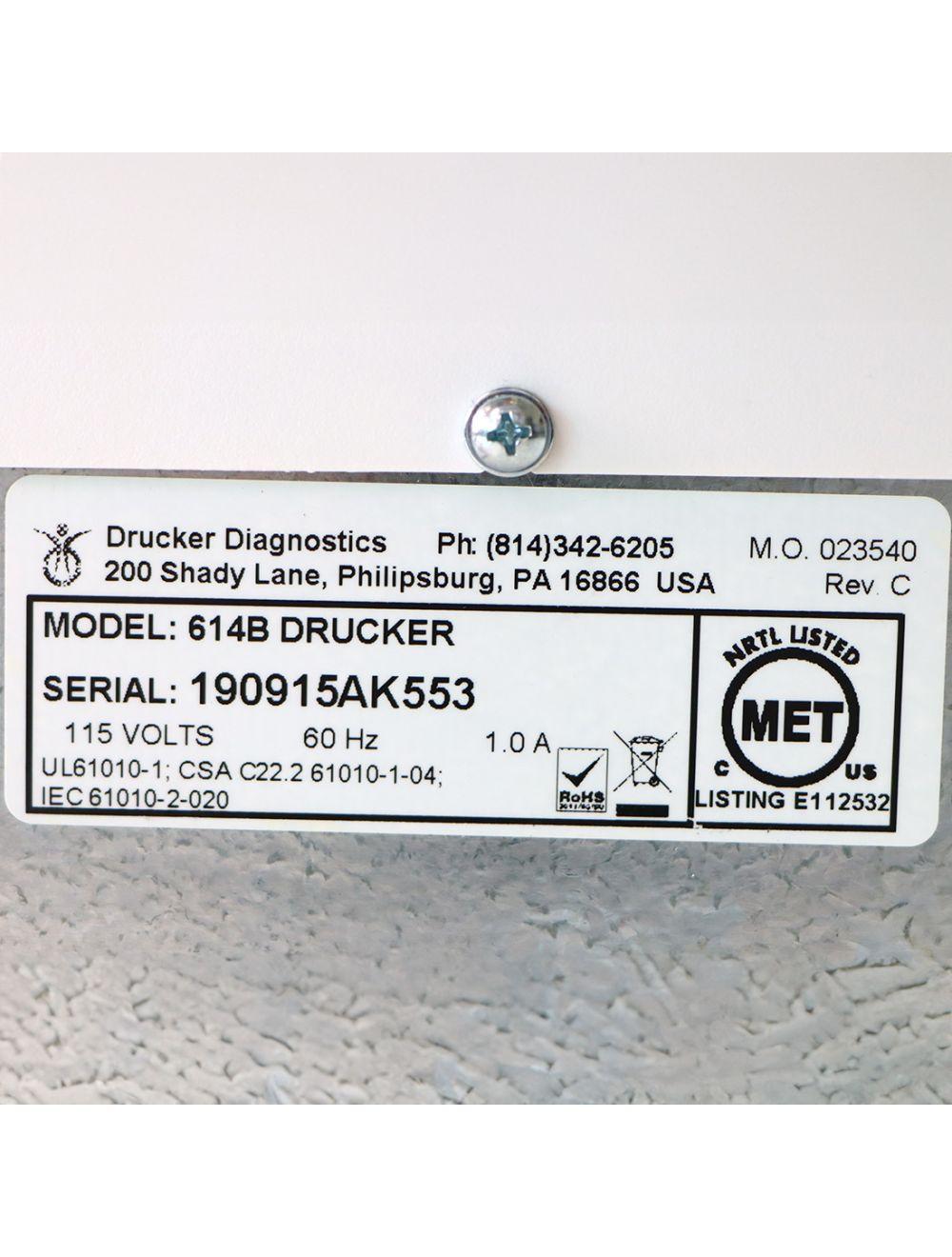 Drucker Diagnostics 614B Fixed Angle Single-speed Centrifuge Sol International Medical