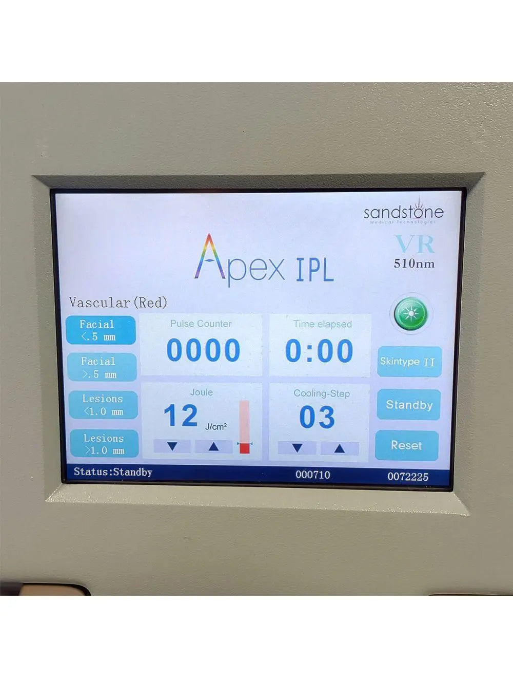 2012 Ellman SandStone Apex HR AR VR IPL Hair Acne Vascular Laser System Sol International Medical