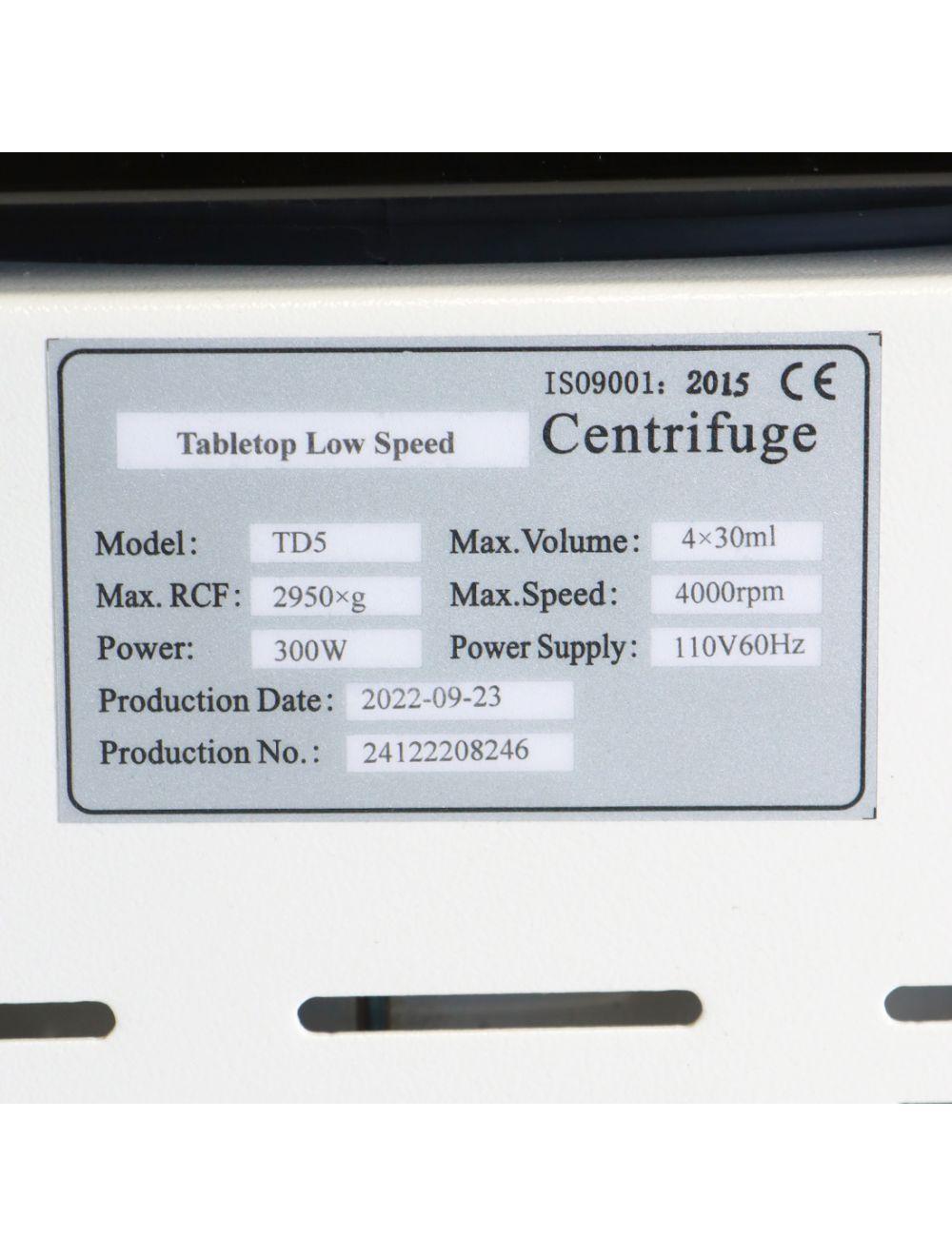 2022 Perigee PRPerfect TD5 Lab PRP Centrifuge Tabletop Low Speed 300W Sol International Medical