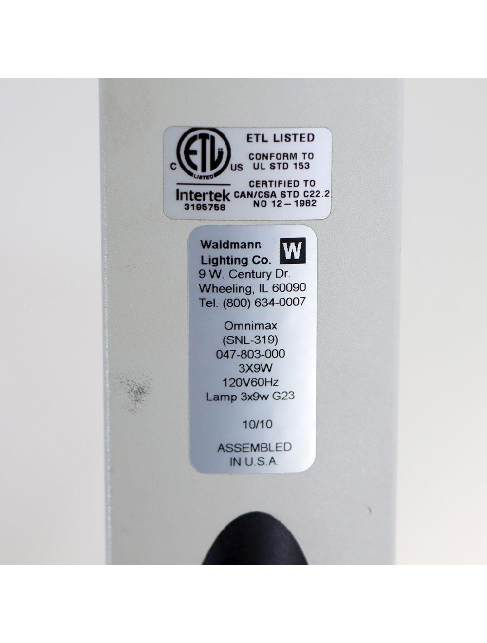 Waldmann Lighting Omnimax Rolling Magnifier Light Articulating Lamp SNL-319 3x9W Sol International Medical