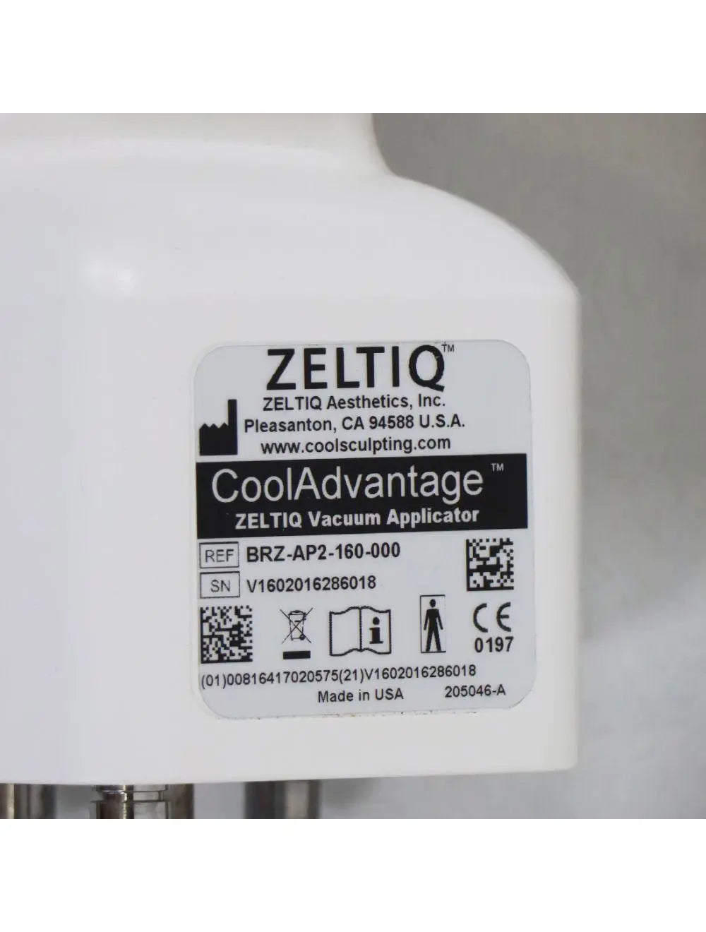 2016 Zeltiq CoolSculpting CoolAdvantage Applicator Handpiece - BRZ-AP2-160-000 Zeltiq