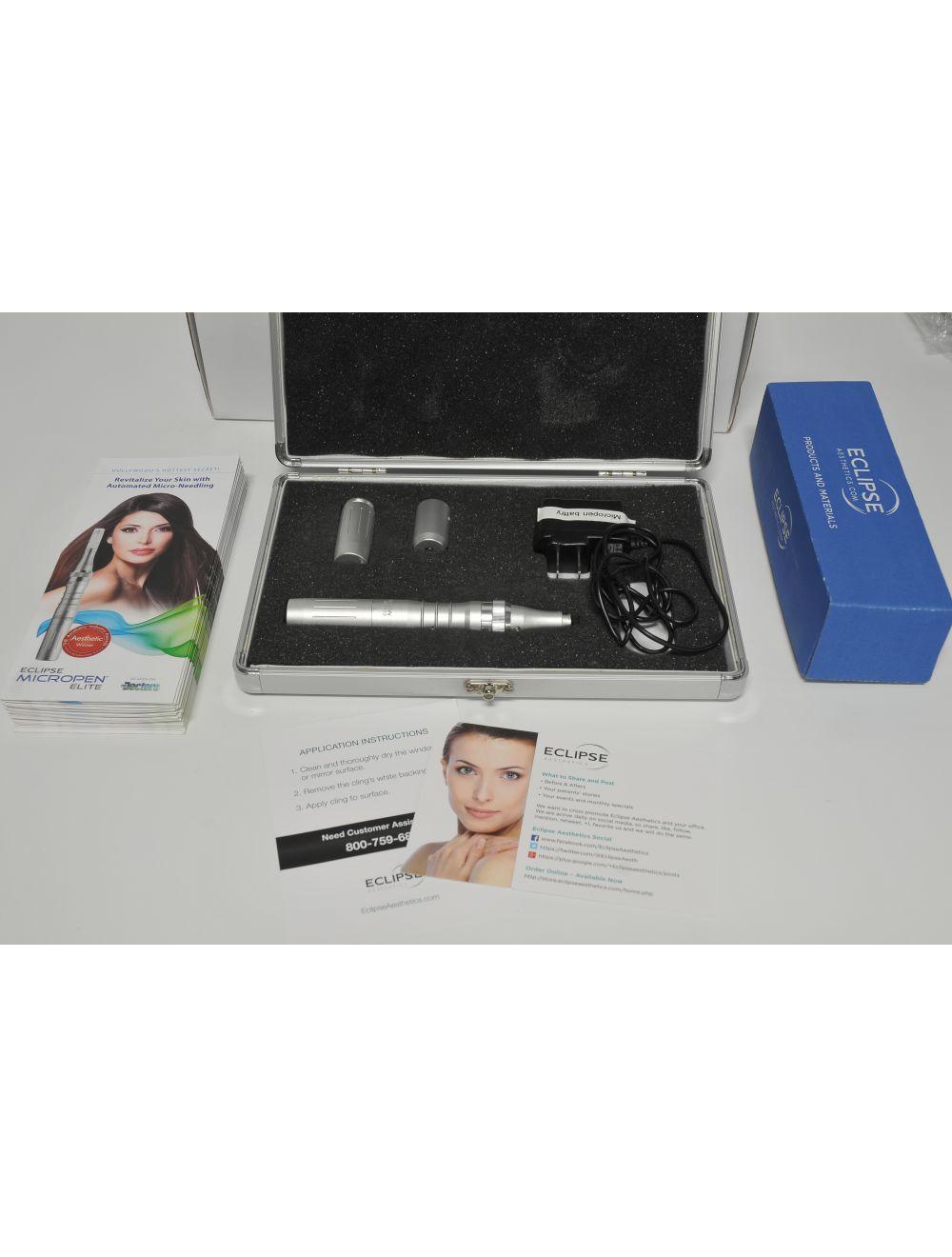Eclipse Micropen Elite Aesthetics Silver MicroNeedling Pen - DEMO - w/ Brochures Sol International Medical