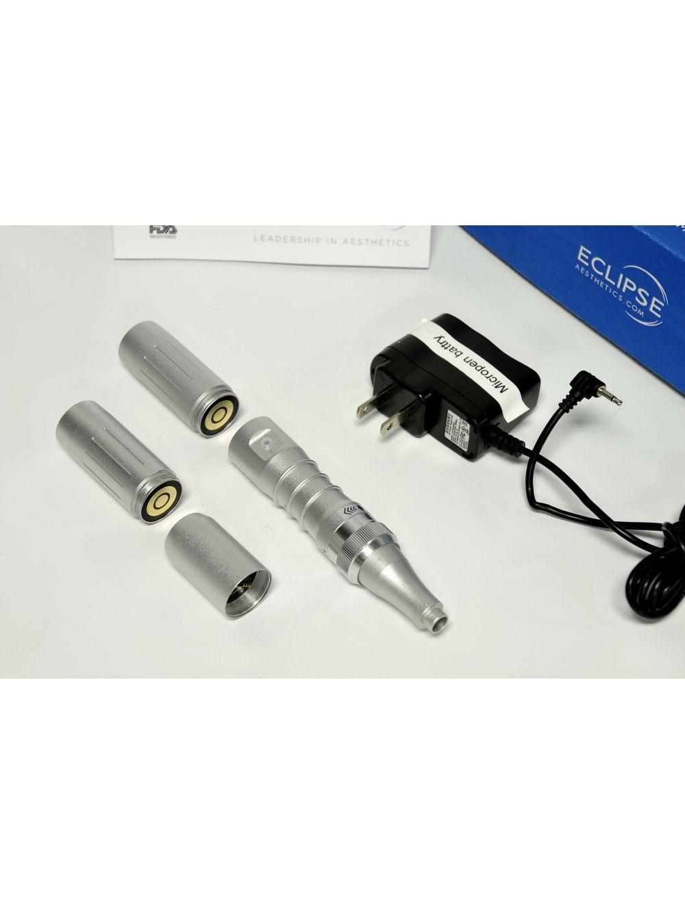 Eclipse Micropen Elite Aesthetics Silver MicroNeedling Pen - DEMO - w/ Brochures Sol International Medical