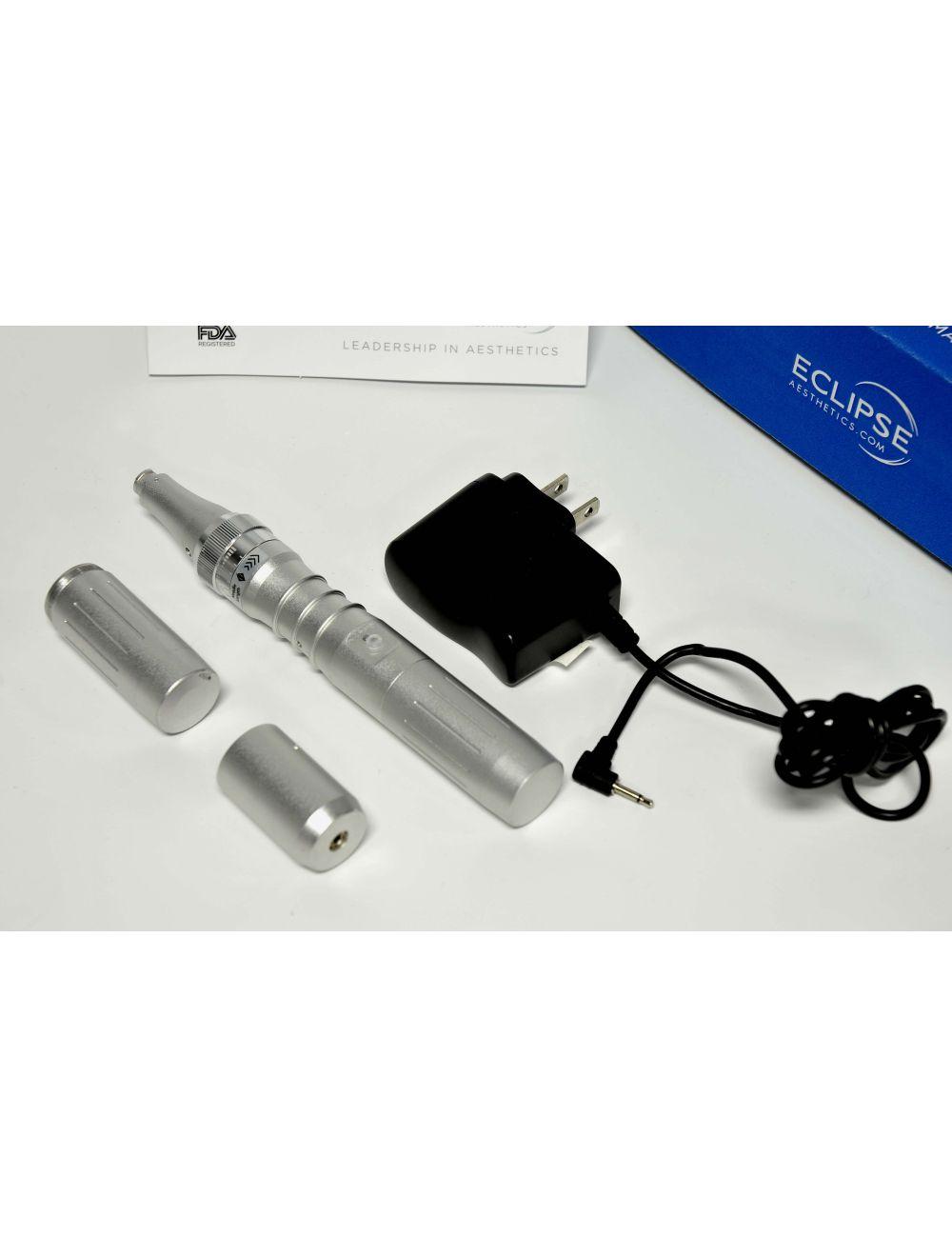 Eclipse Micropen Elite Aesthetics Silver MicroNeedling Pen - DEMO - w/ Brochures Sol International Medical