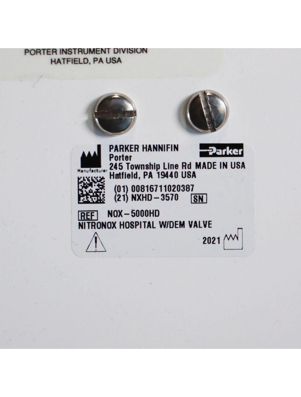2021 Parker Hannifin Porter NitroNox NOX-5000HD Nitrous Oxide Mixture Rolling Stand Sol International Medical