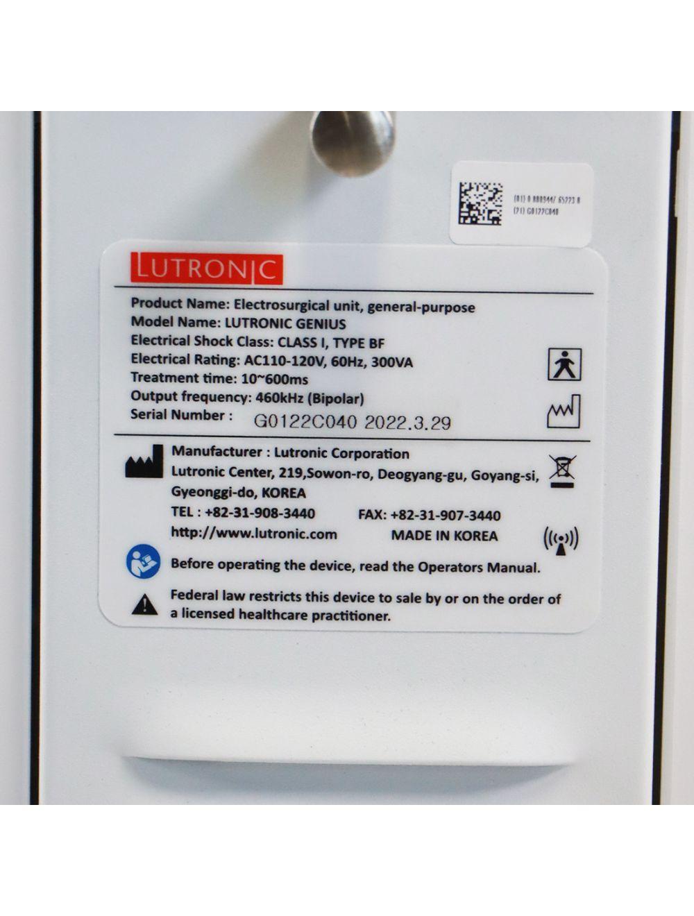 2022 Lutronic Genius Intelligent Focused Radio Frequency Mirconeedling System RF Lutronic