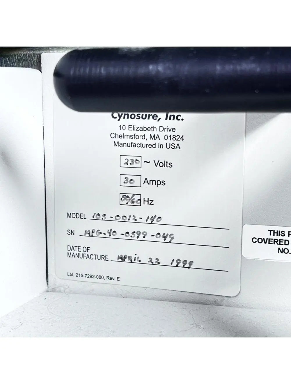 1999 Cynosure Apogee 40 Laser 755nm Hair Removal Wrinkles Spider Veins Lesions Cynosure