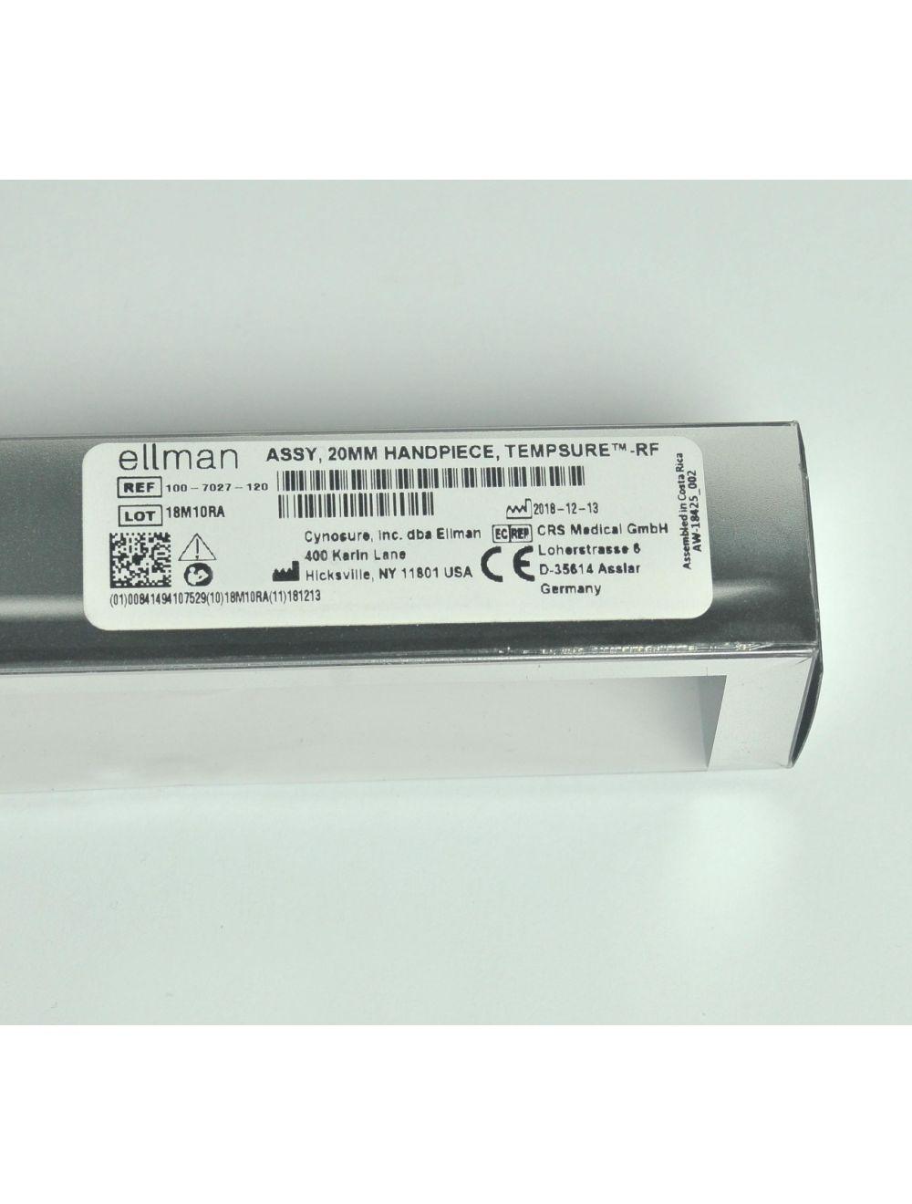 Cynosure Ellman TempSure RF 20mm Handpiece Assembly 100-7027-120 Envi 42% Life Cynosure