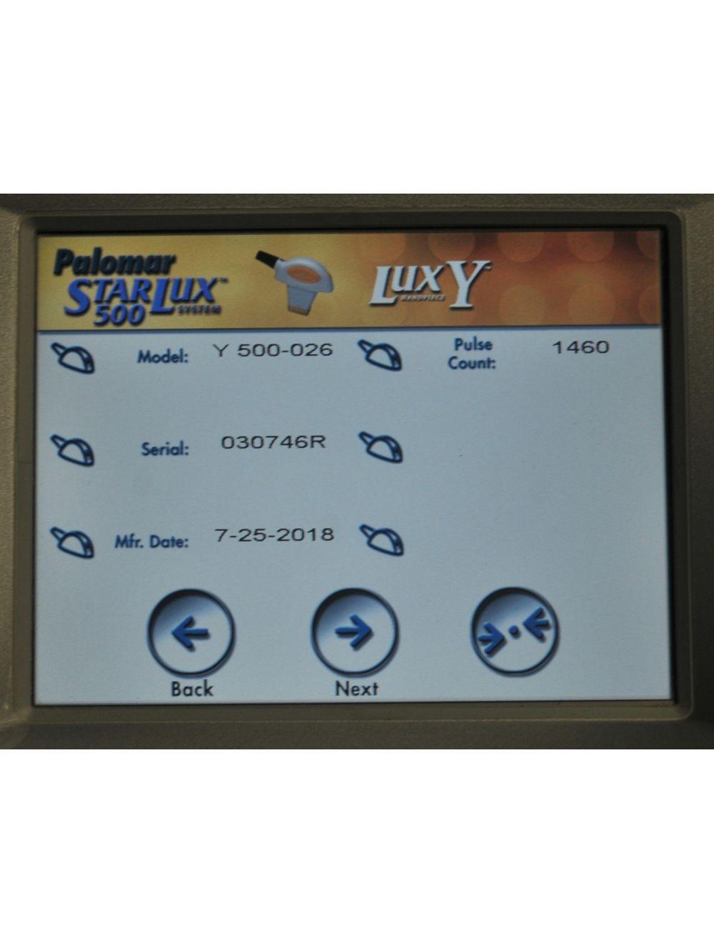 2018 Palomar StarLux 500 LuxY IPL Pigmented Lesions Hair Removal Lux Y Handpiece Palomar