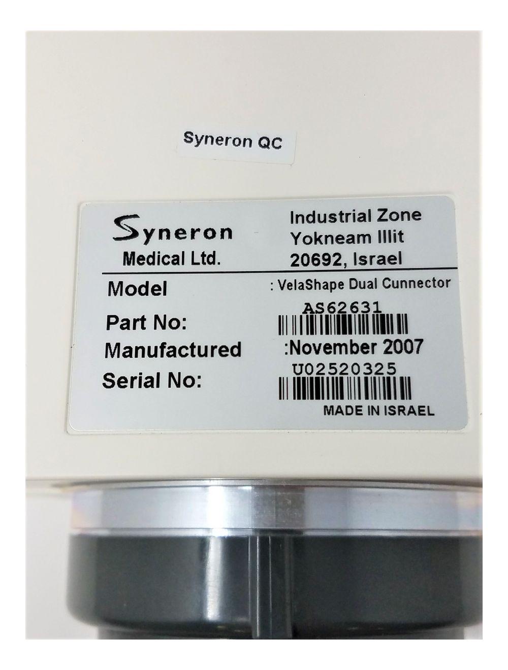 Syneron Velashape Dual Connector AS62631 Cellulite Reduction Body Sculpting Candela
