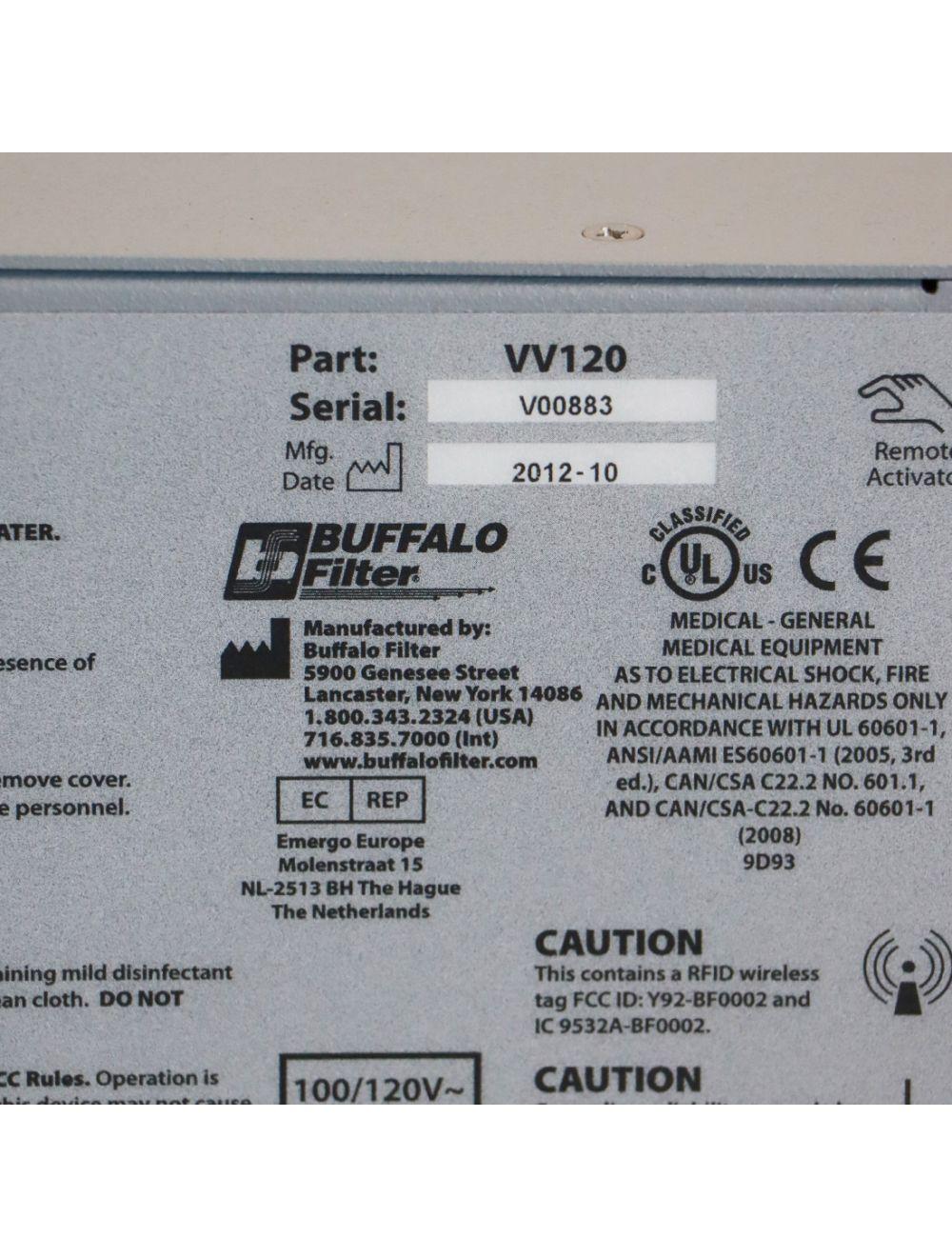 2012 Conmed ViroVac VV120 Surgical Smoke Evacuator ViroSafe Filter Buffalo Filter Sol International Medical