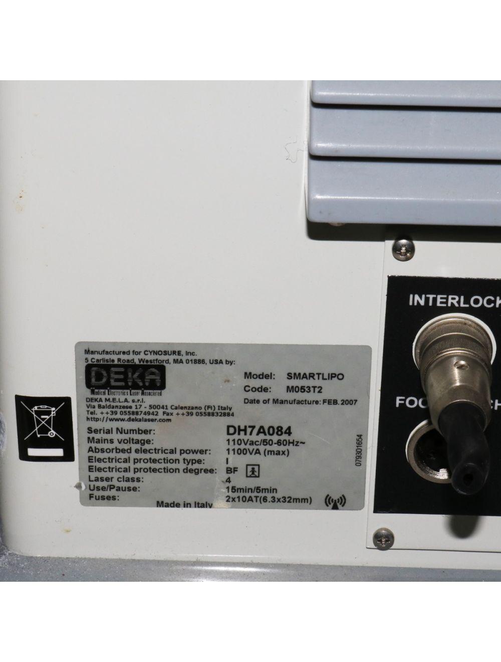 2007 Cynosure Deka SmartLipo 10W NdYAG 1064 nm Lipolysis Laser NO RFID REUSABLE Cynosure