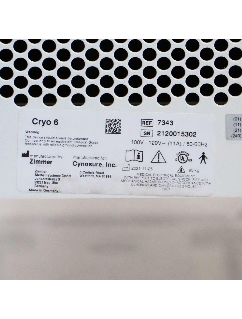 Zimmer Cynosure Cryo 6 Patient Epidermal Cryo Therapy Chiller Device System Cynosure