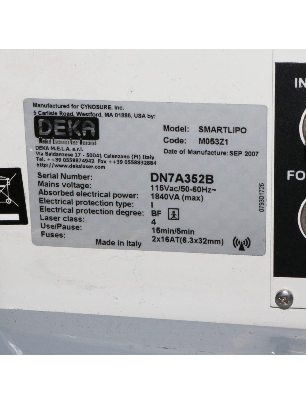 2007 Cynosure Deka SmartLipo 18W NdYAG 1064 nm Lipolysis Laser NO RFID REUSABLE Cynosure