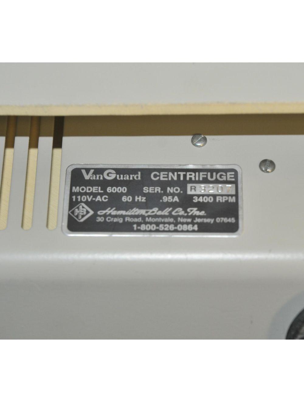 Hamilton Bell Van Guard V6500 Centrifuge Model 6000 6 Slot Rotor Van Guard Timer Sol International Medical