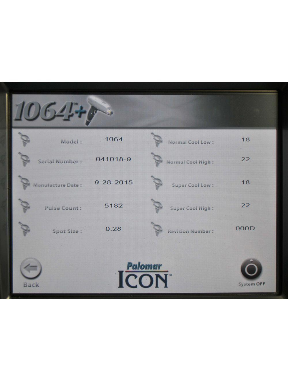 2015 Palomar ICON 1064+ Laser Handpiece 2520A-1064P Plus Face Leg Vein Lesions Palomar