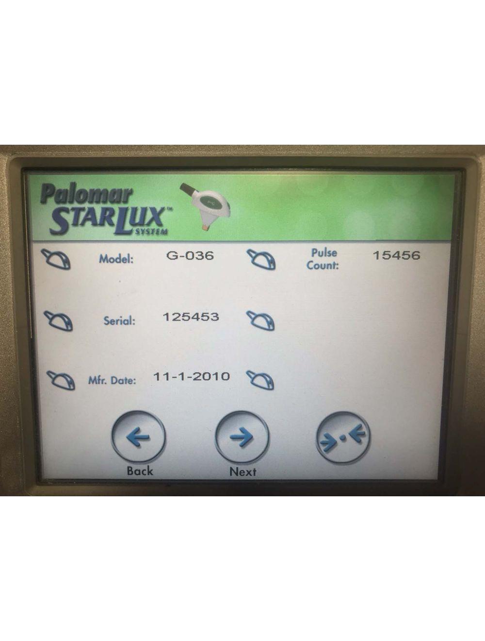 2010 Palomar LuxG StarLux 300 500 Lux G IPL Handpiece Vascular Skin Rejuvenation Palomar