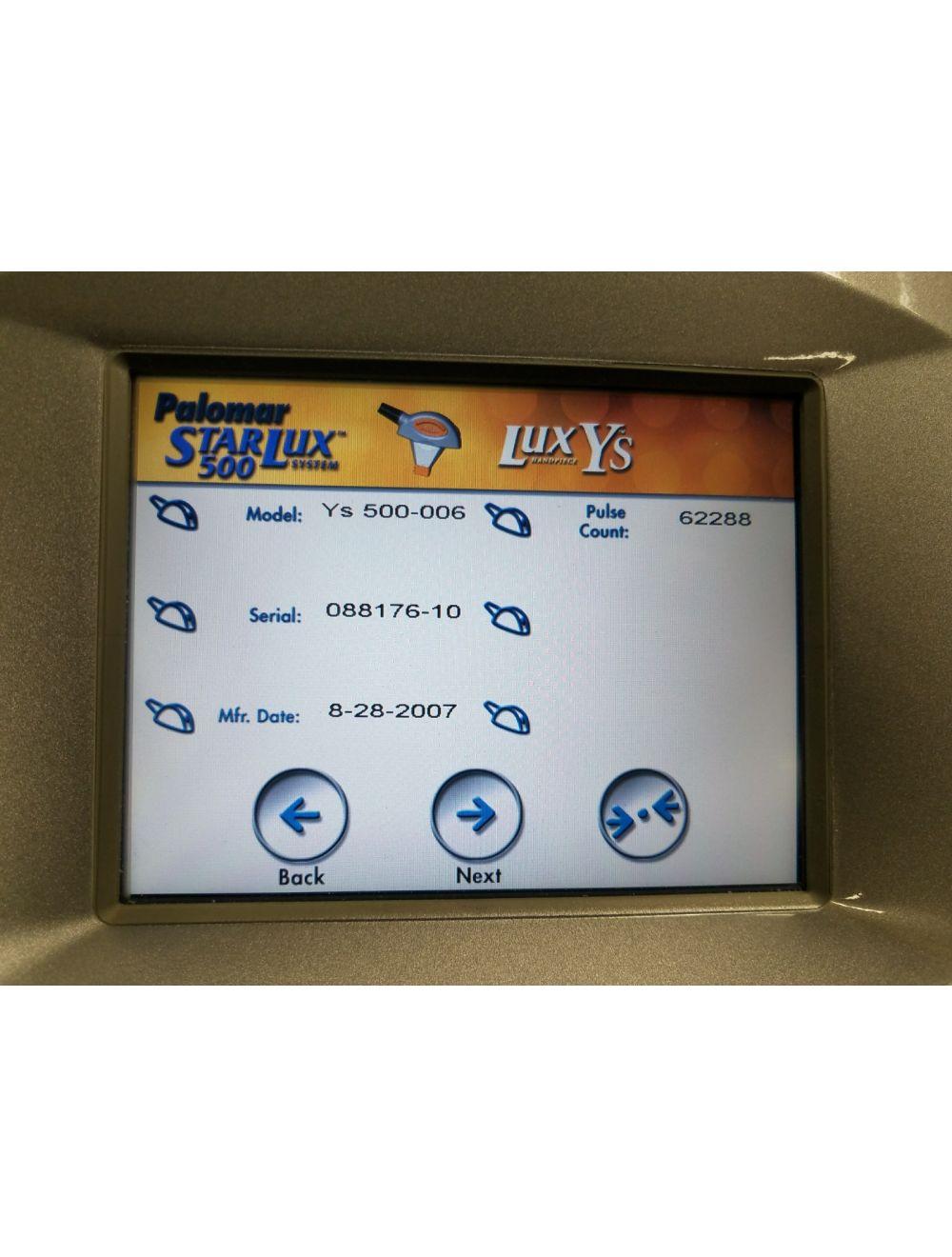 2007 Palomar LUX YS 500 Laser Handpiece Cynosure StarLux LUXYS Hand Piece Palomar
