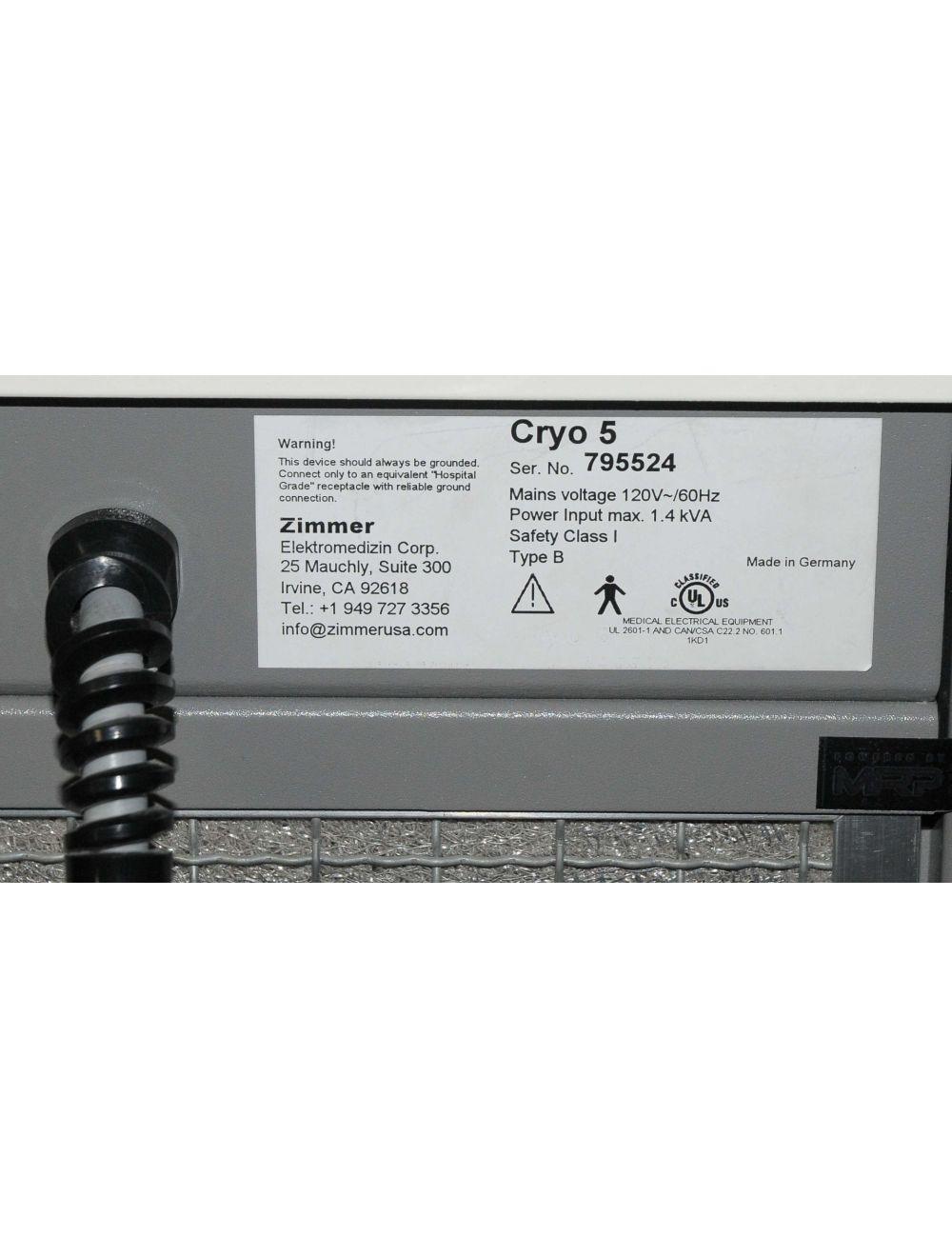 Zimmer Cryo5 Chiller Skin Cooling Epidermal Syner-Cool Syneron Cryo 5 IPL Laser Candela