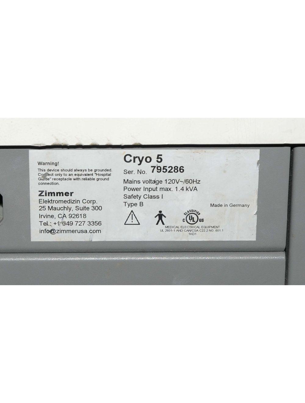 Cryo5 Skin Cooling Chiller ZIMMER Syneron Syner-Cool Cryo 5 IPL Epidermal Laser Candela