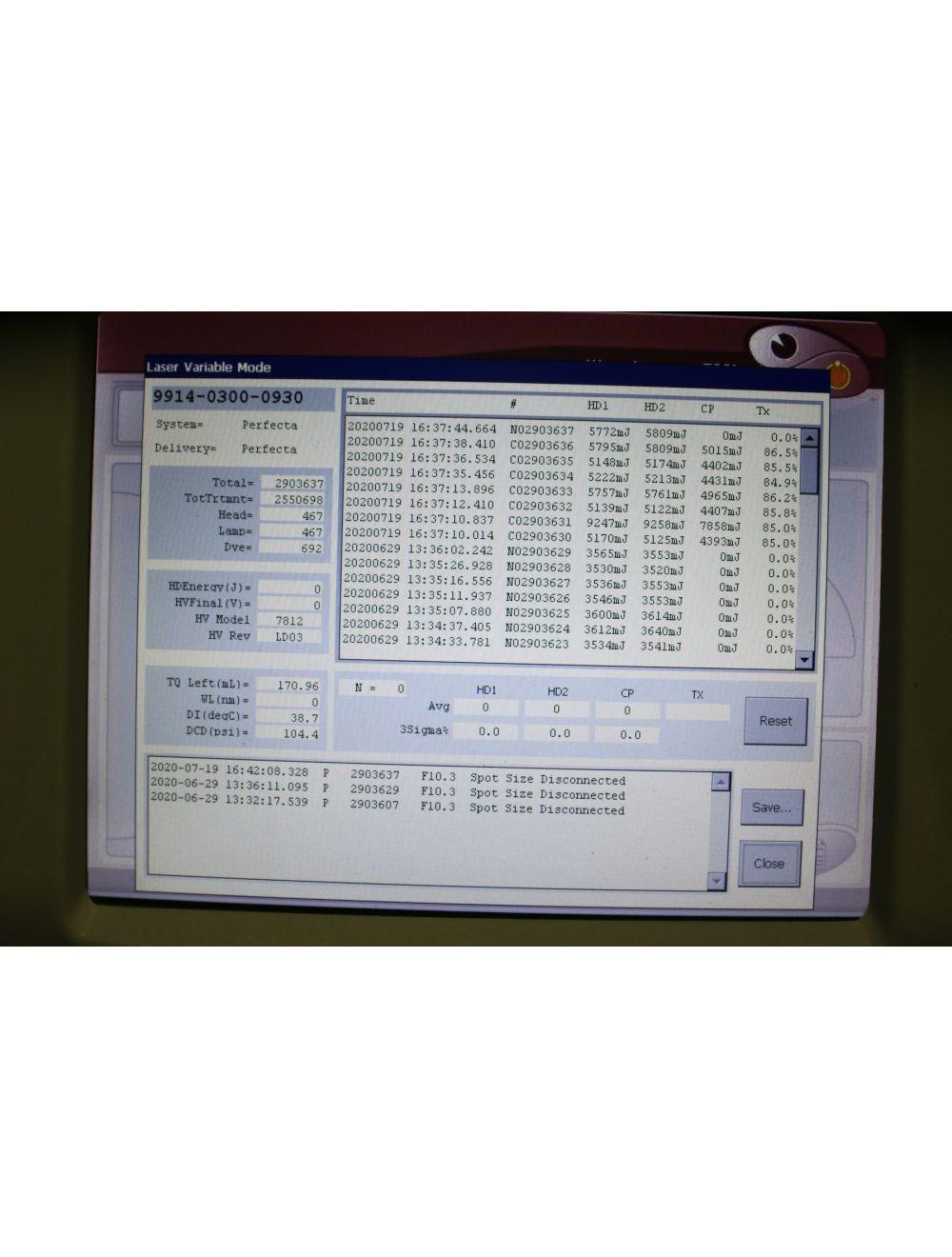 2008 Candela VBeam 2 Perfecta PDL Laser NEW HEAD LAMP & DYE Acne Vein 595 V Beam Candela