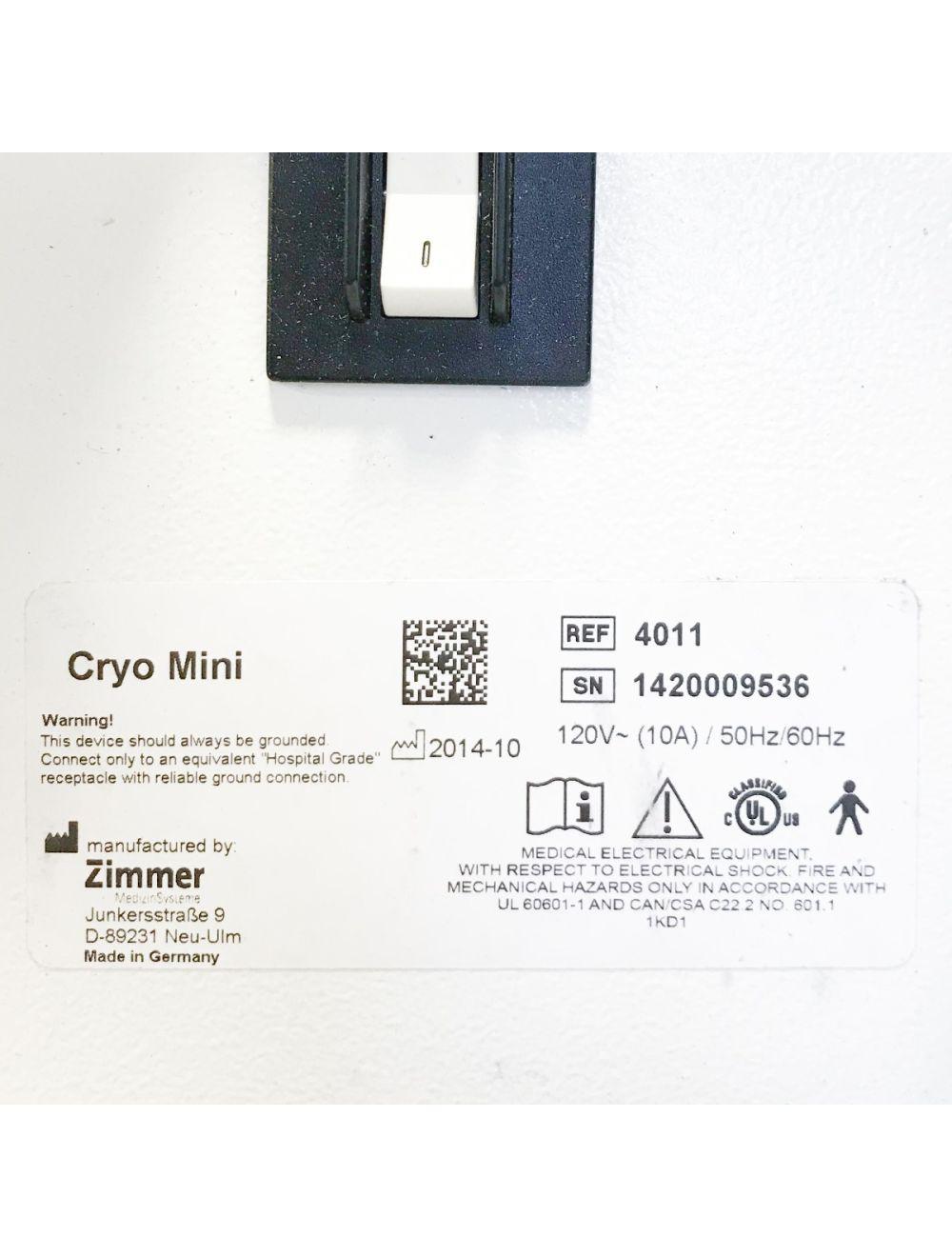 ZIMMER CRYO Mini Chiller Compact Epidermal Cold Air Skin Cooling Cooler 2014 Sol International Medical