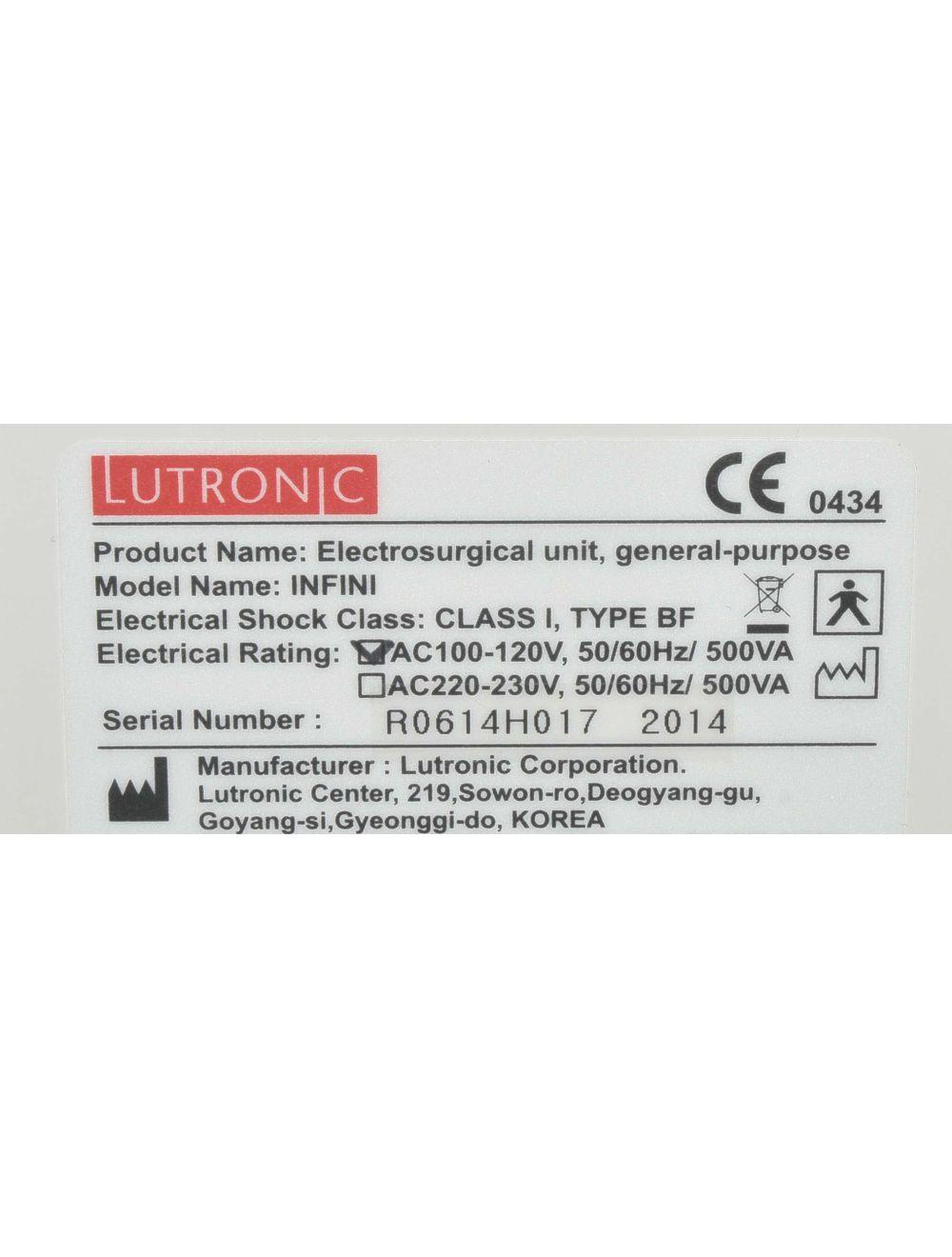 2014 INFINI by Lutronic High Intensity Focused Microneedling Radio Frequency Lutronic