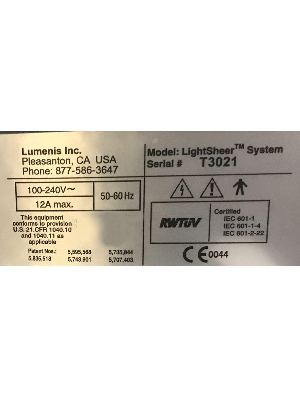 ESC Lumenis LightSheer Light Sheer ET E T 810 Diode Laser 400 ms m s 9 x 9 Lumenis
