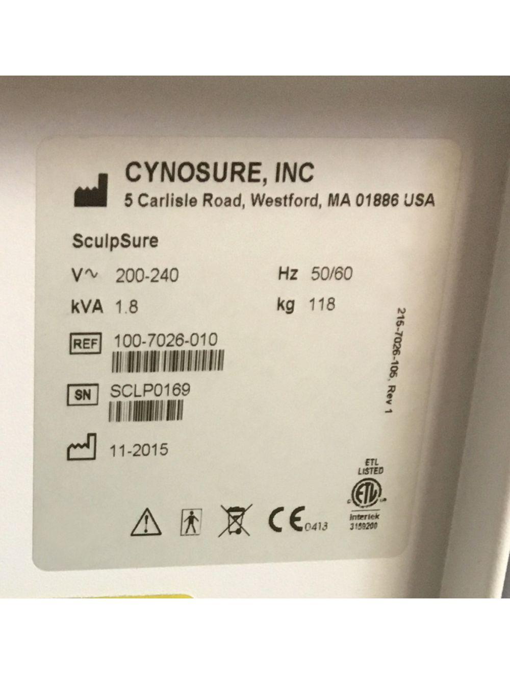 2015 Cynosure SCULPSURE 1060 nm Diode Laser Lipolysis Body Contour Reduce Fat Cynosure