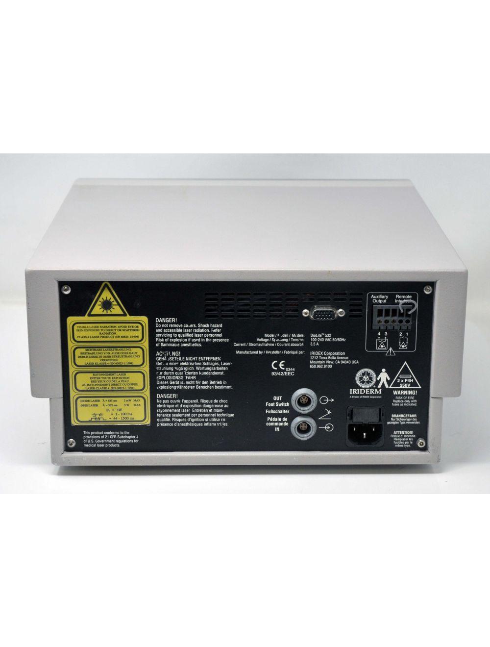 Iridex Iriderm DioLite Vascular Pigment Lesion Laser 532nm Diode W/Handpiece KTP Sol International Medical