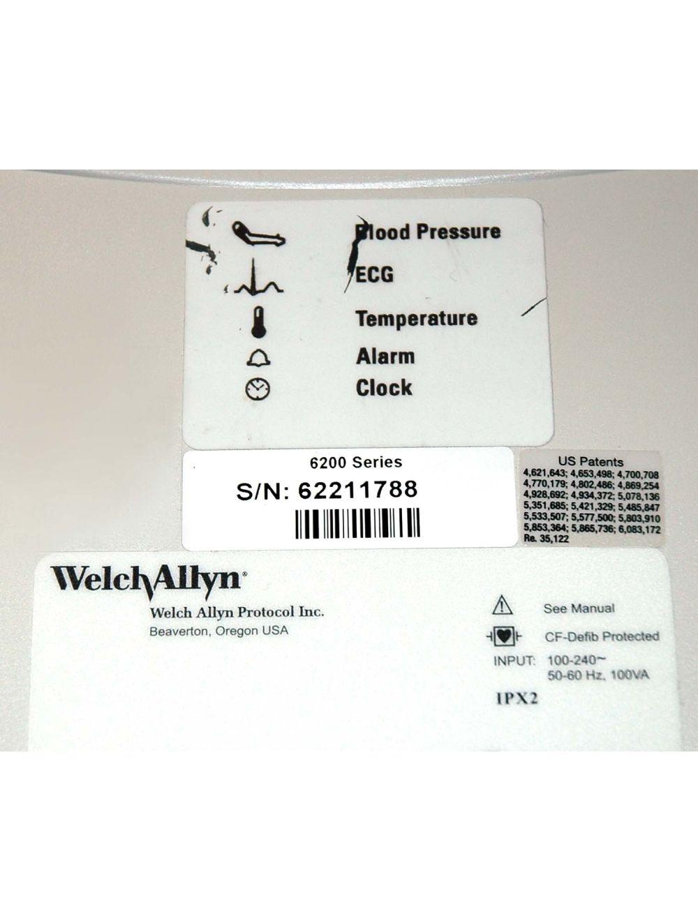 Welch Allyn Vital Signs Patient Monitor w/Blood Pressure Cuff Series 6200 EKG Sol International Medical