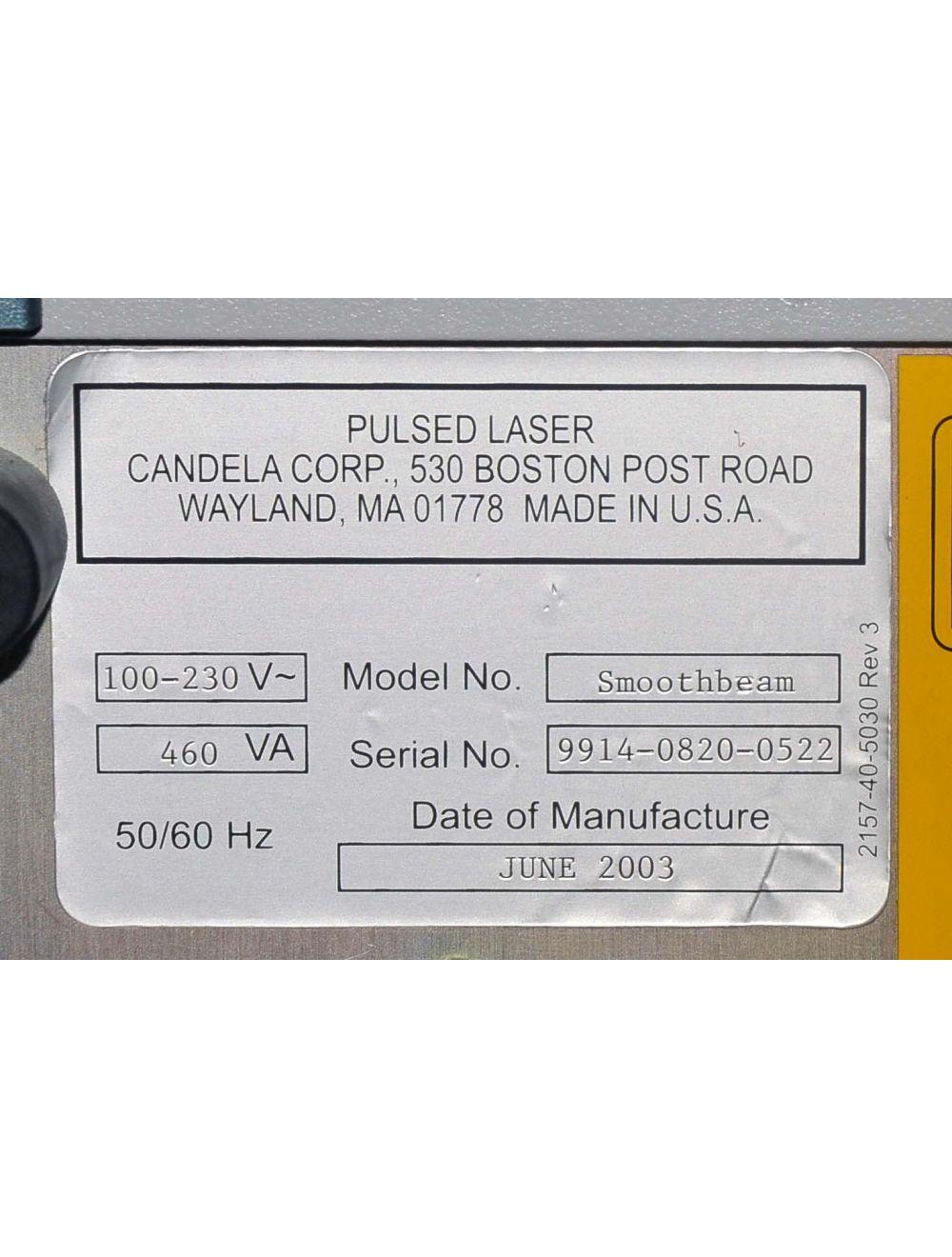 2003 Candela Smoothbeam Pulsed Laser Smooth Beam Diode Wrinkles Acne Scar Skin Candela