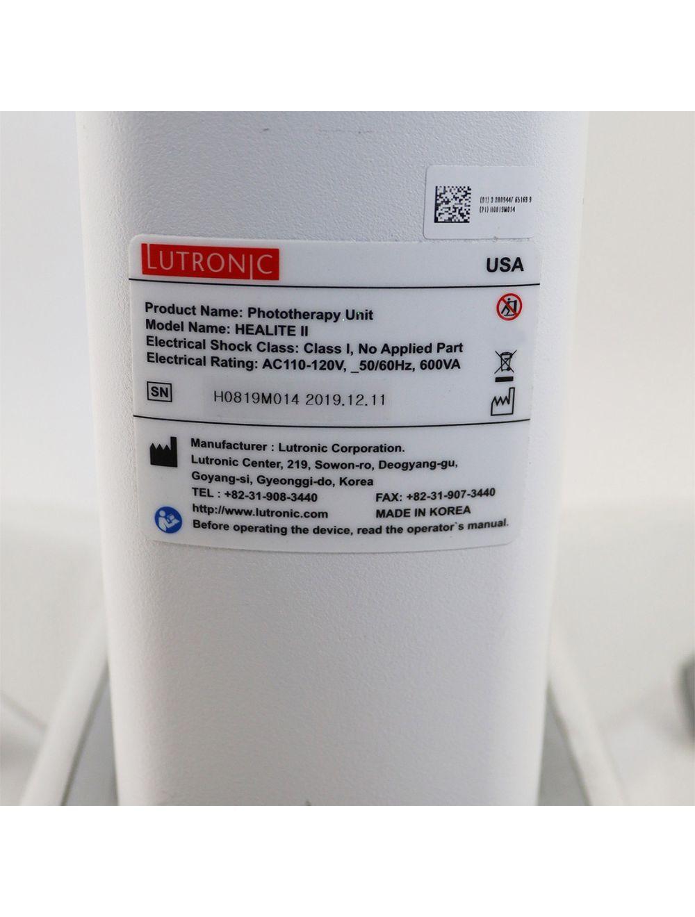 2019 Lutronic Phototherapy Unit Healite II LED Light Therapy Skin Repair Healing Lutronic